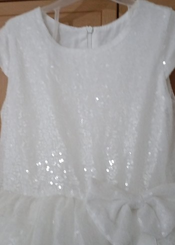 Beyaz Fırfırlı Kız Çocuk Elbisesi - Görsel 5