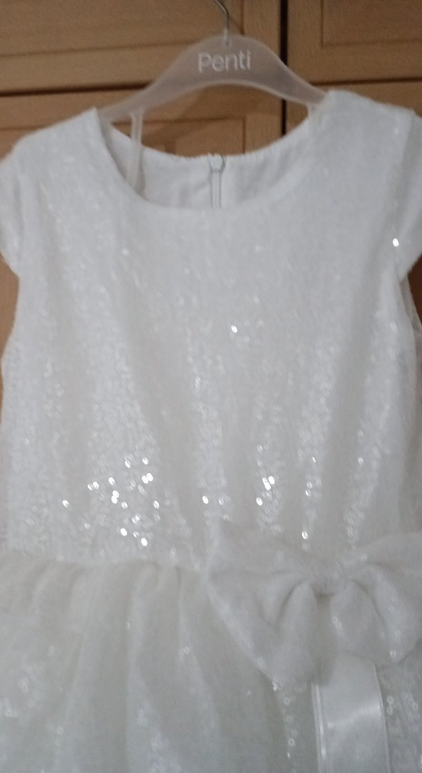 Beyaz Fırfırlı Kız Çocuk Elbisesi - Görsel 5