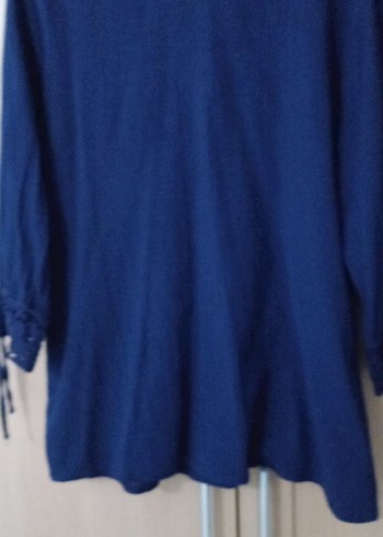 Mor Kadın Keten Uzun Kollu Bluz - Görsel 7