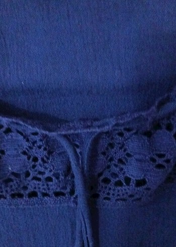 Mor Kadın Keten Uzun Kollu Bluz - Görsel 5