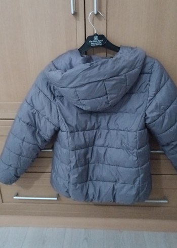 Mor Kışlık Kız Çocuk Fermuarlı Mont - Görsel 5