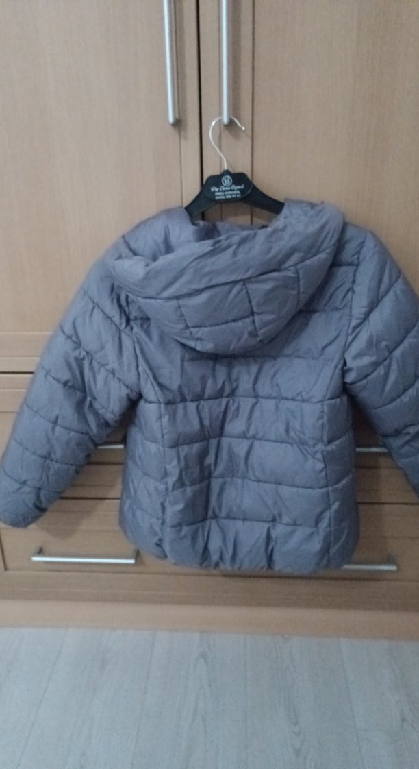 Mor Kışlık Kız Çocuk Fermuarlı Mont - Görsel 5