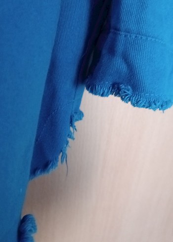 Düğmeli Mavi Denim Kadın Gömlek - Görsel 11