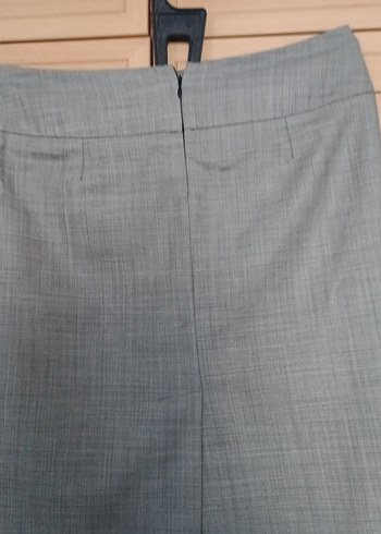 Gri Midi Drapeli Kadın Kalem Etek - Görsel 3