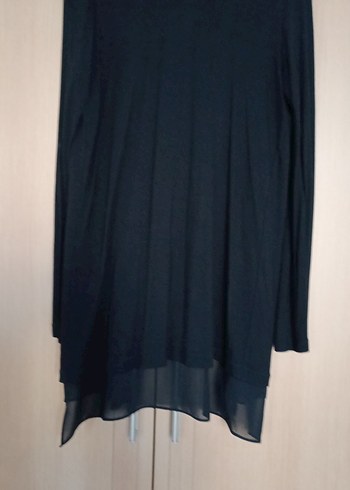 Siyah Uzun Kadın Hırka - Görsel 4