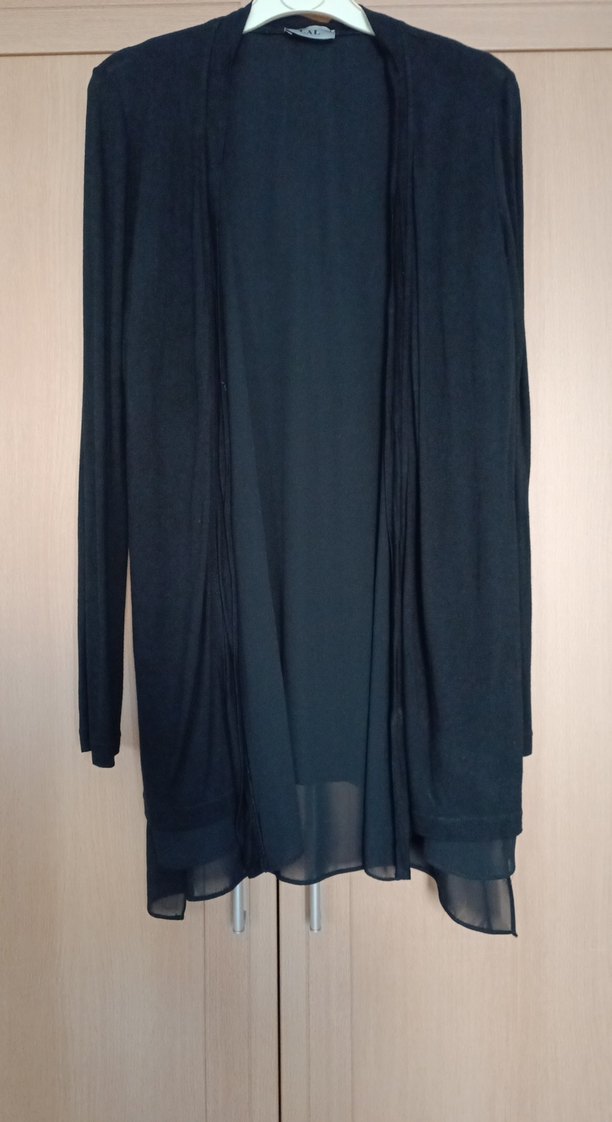 Siyah Uzun Kadın Hırka - Görsel 2