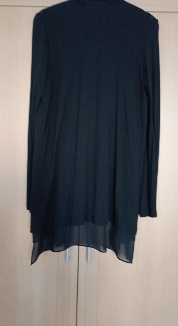 Siyah Uzun Kadın Hırka - Görsel 4