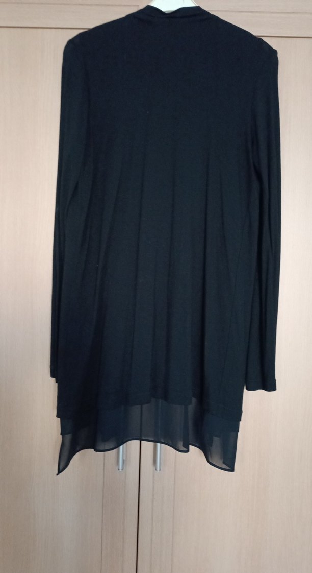 Siyah Uzun Kadın Hırka - Görsel 3