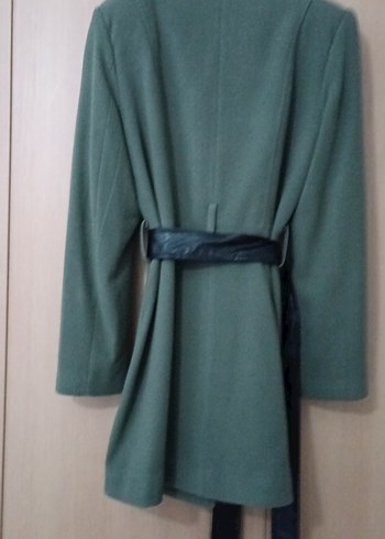 Kadın Yeşil Midi Kaban, Fermuarlı, Regular Fit - Görsel 9