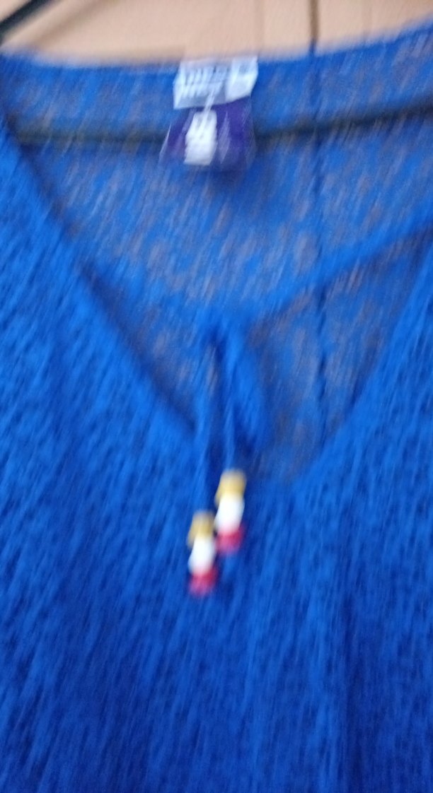 Mavi Uzun Bol Kesim Boncuklu pareo - Görsel 3