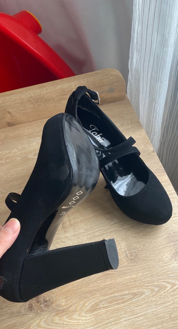 Siyah Tokalı Gotik Topuklu Kadın Ayakkabı - Görsel 3