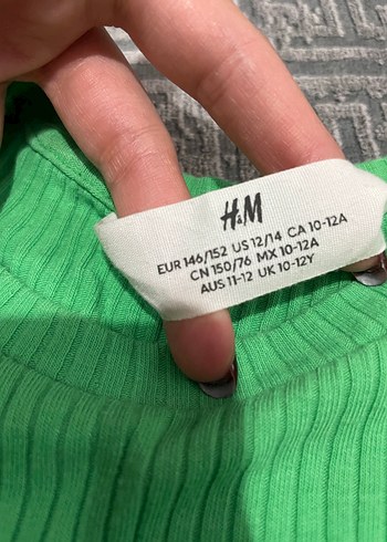 H&M Uzun Kollu İnce Fit Yeşil Triko Elbise