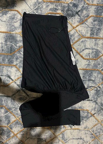 Bershka Drapeli Siyah Tek Kollu Uzun Üst - Görsel 2