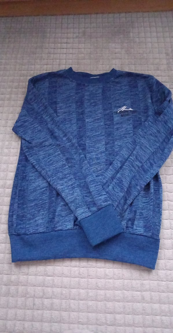 Mavi Örgüli Sweatshirt - Görsel 2