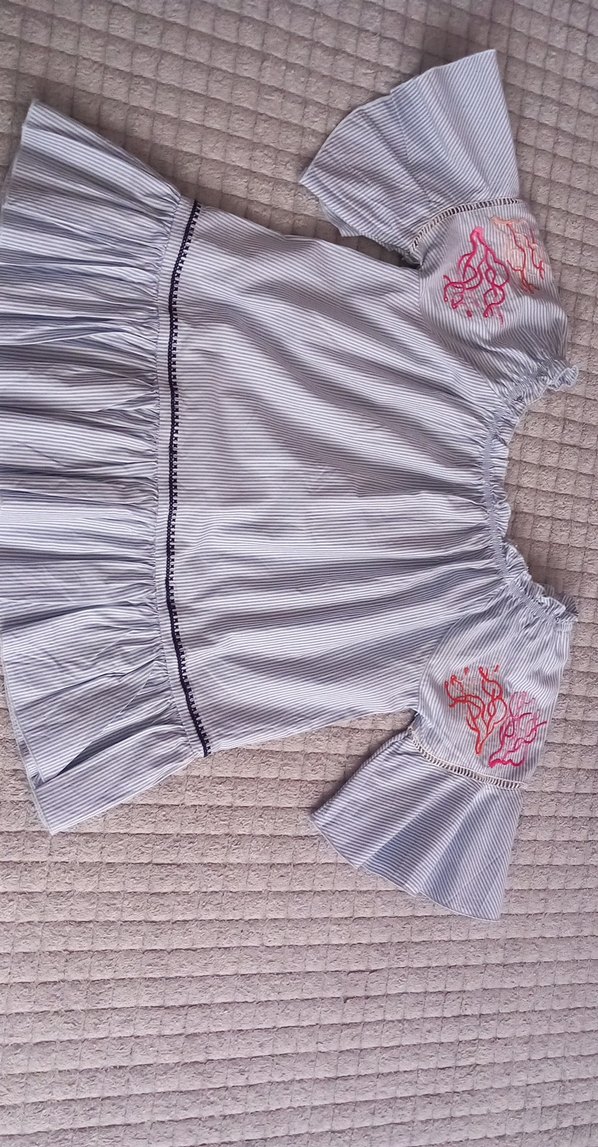 Nakışlı firfirli bluz - Görsel 2