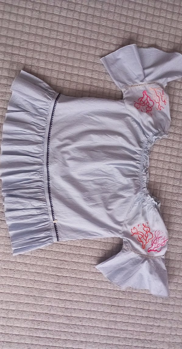 Nakışlı firfirli bluz - Görsel 4