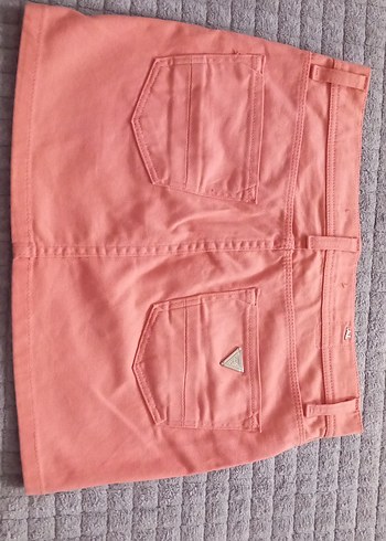 Düğmeli Pembe Mini Etek - Görsel 5