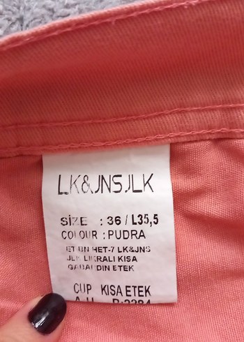 Düğmeli Pembe Mini Etek - Görsel 4