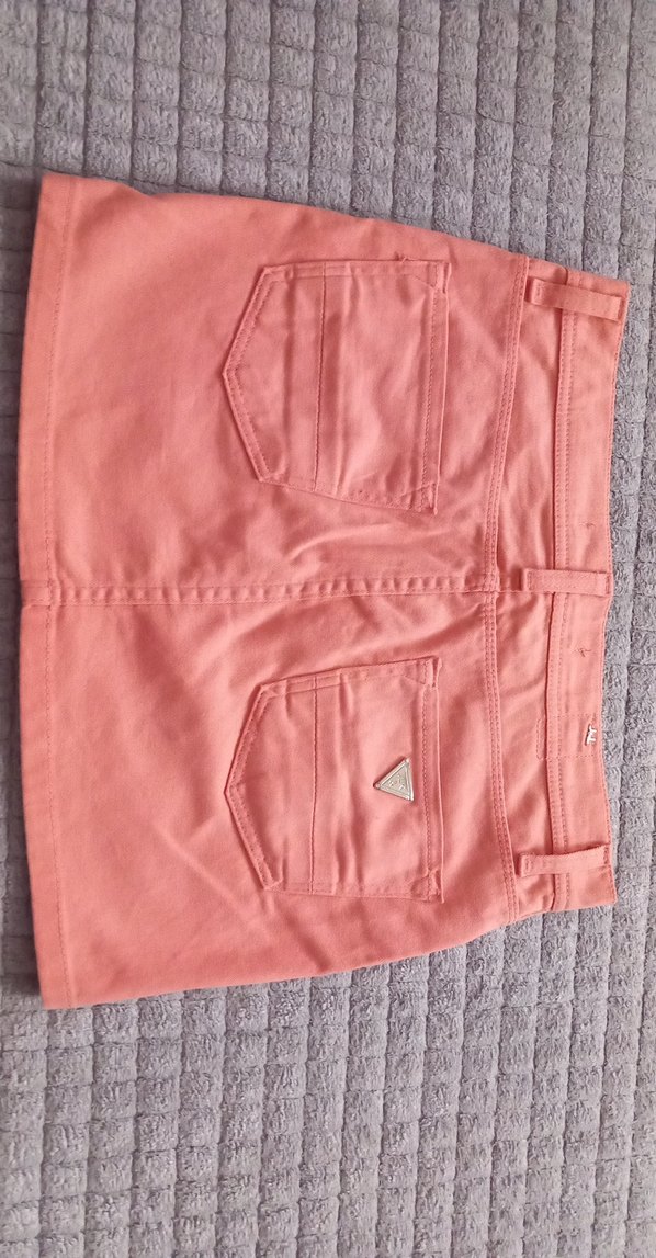 Düğmeli Pembe Mini Etek - Görsel 5