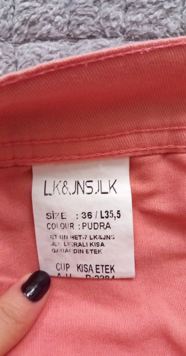 Düğmeli Pembe Mini Etek - Görsel 4