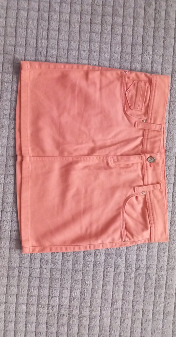 Düğmeli Pembe Mini Etek - Görsel 2