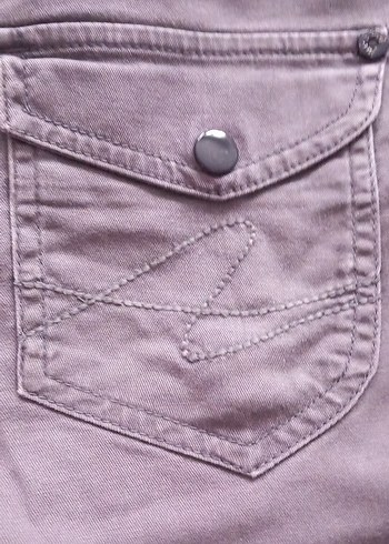 Gri Keten Kumaş Kemerli cocuk Pantolon - Görsel 4