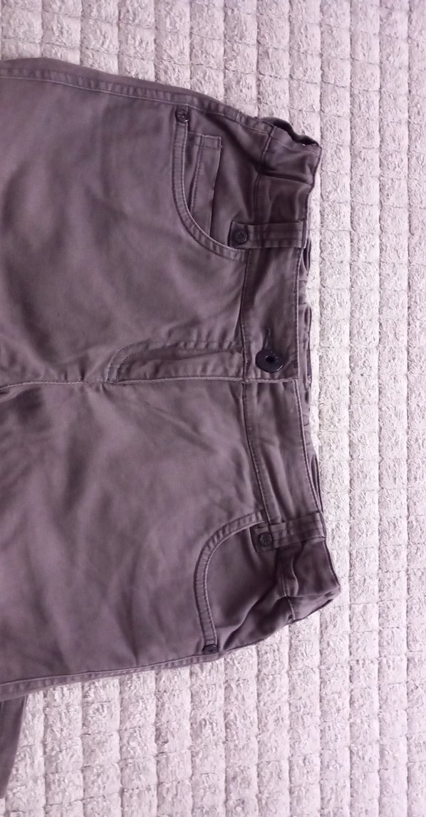 Gri Keten Kumaş Kemerli cocuk Pantolon - Görsel 2