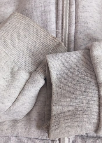 Gri Fermuarlı Kadın Sweatshirt - Görsel 2