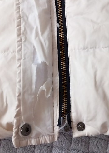 Kürk Detaylı Beyaz  Kışlık Mont - Görsel 6