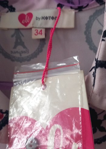 Pembe Desenli Düğmeli Kadın Gömlek - Görsel 2