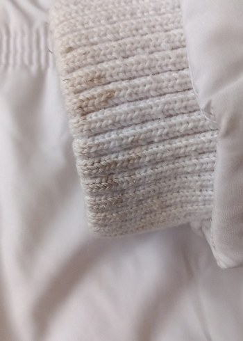 Kürklü Kapüşonlu Beyaz Kadın Kış Montu - Görsel 3