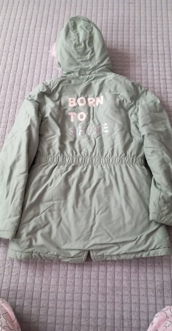 Kız Çocuk  Düğmeli Kışlık Mont - Görsel 2