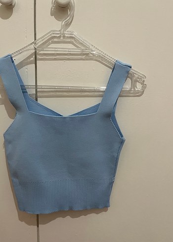 Trendyol & Milla Mavi V Yakalı Crop Örme Atlet
