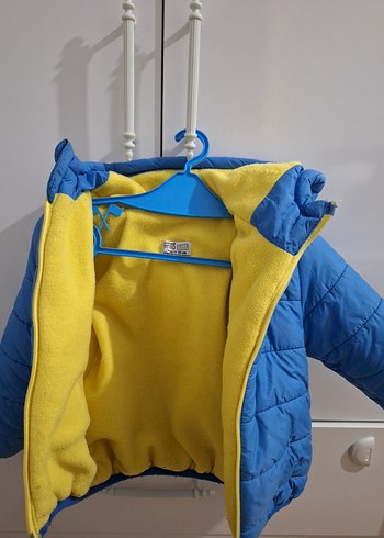 Mavi Kapüşonlu Fermuarlı Erkek Çocuk Montu 1 yaş Bursa - Görsel 2