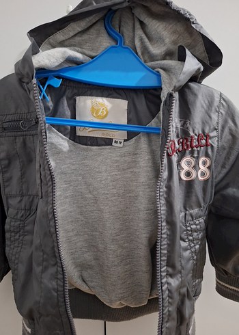 Gri Fermuarlı Erkek bebek yağmurluk - Görsel 2