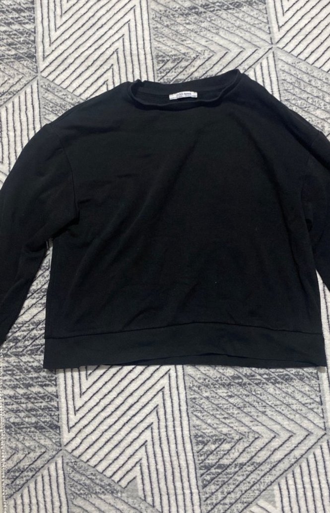 Siyah Basic Kadın Sweatshirt - Görsel 3