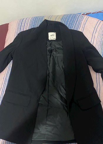Siyah Kadın Ofis Blazeri, Düğmeli, Normal Boy