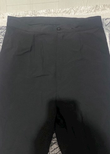 Siyah Midi Kadın Kumaş Pantolon - Görsel 2