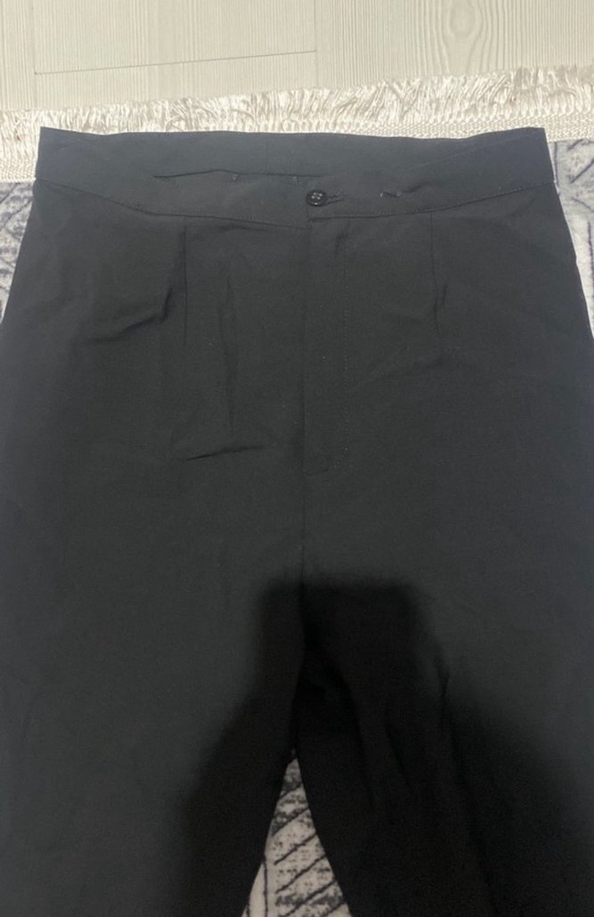 Siyah Midi Kadın Kumaş Pantolon - Görsel 2