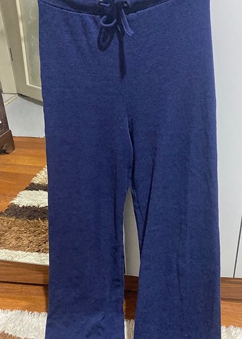 Lacivert Kadın Kısa Kollu alt ispanyol paça altlı üstlü takım - Görsel 3