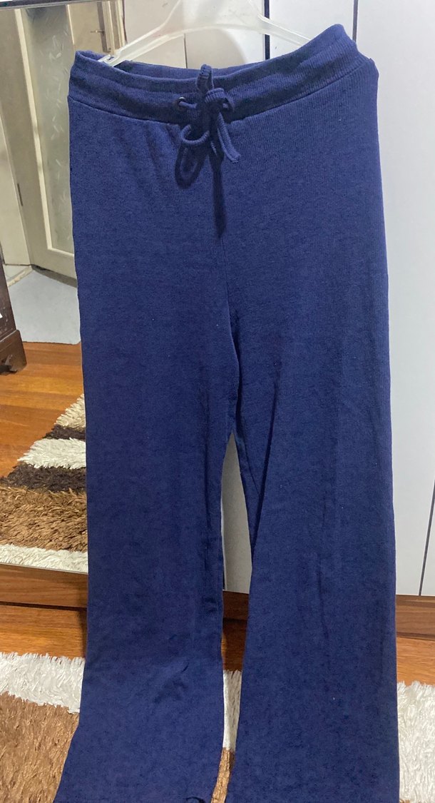 Lacivert Kadın Kısa Kollu alt ispanyol paça altlı üstlü takım - Görsel 3