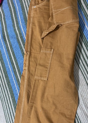 Bershka Düz Kesim Kahverengi Kadın Kot Pantolon - Görsel 3