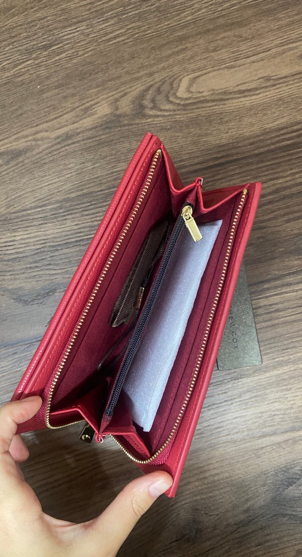 Klasik Kırmızı Deri Kadın Cüzdanı - Görsel 4