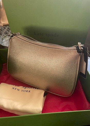 Kate Spade Zincir Detaylı Gümüş Rengi Deri Çanta İngiltereden - Görsel 3