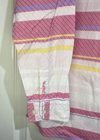 Pembe Çizgili Uzun Kollu Gömlek - Görsel 4