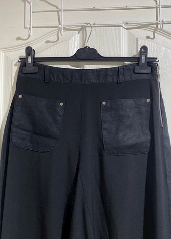 Siyah Uzun Kadın Etek, Kemerli, Gevşek Kesim - Görsel 2