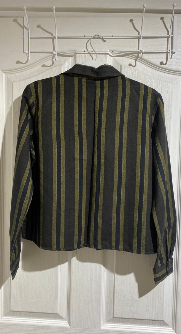 Kadın Çizgili Uzun Kollu Gömlek - Görsel 3