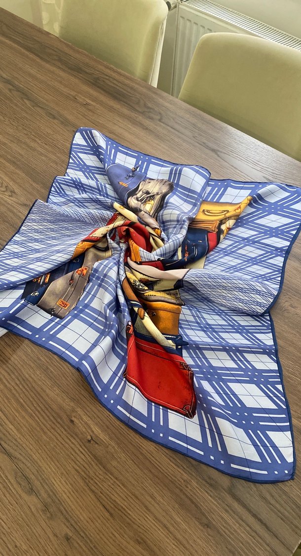 Vintage Çok Renkli Kadın Eşarp - Görsel 3