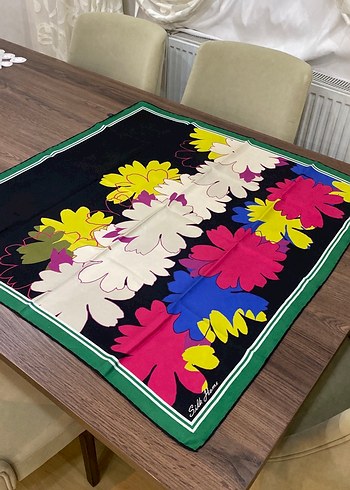 Çok Renkli İpek Fular - Görsel 2