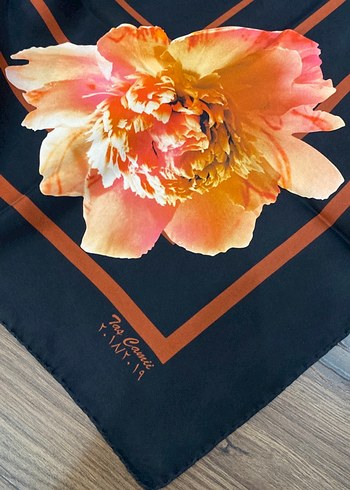 Kahverengi Bohem Kadın İpek Fular - Görsel 5